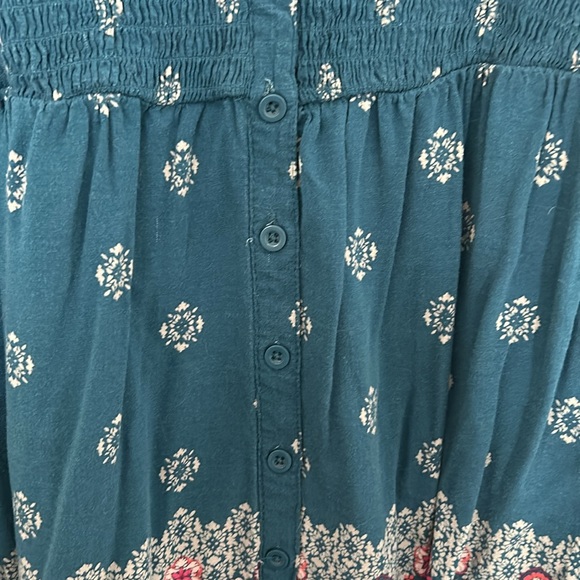 TORRID - babydoll rayon slub smocked button-front tunic top size 0X - Picture 7 of 10